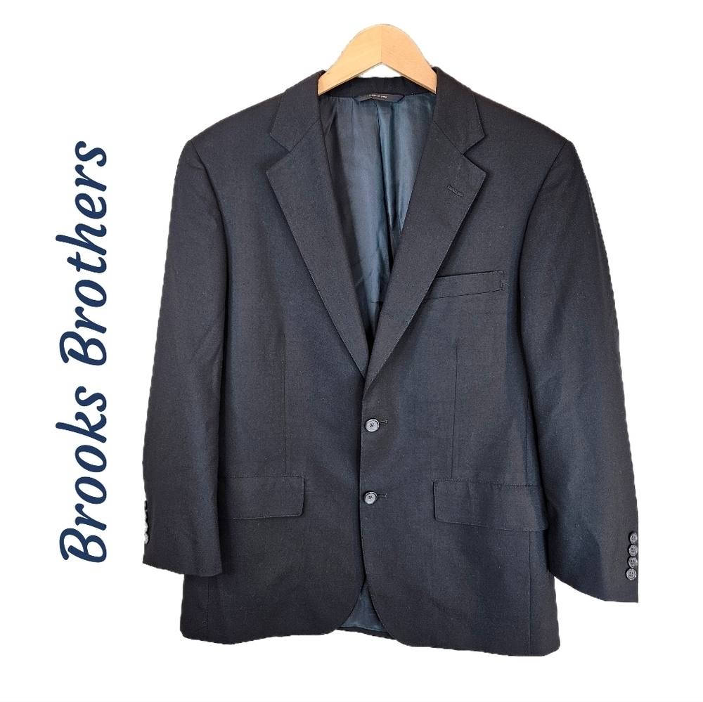 Brooks Brothers Blazer Mens Sz 39 Navy Wool 2 Front Button Brooks Ease Career